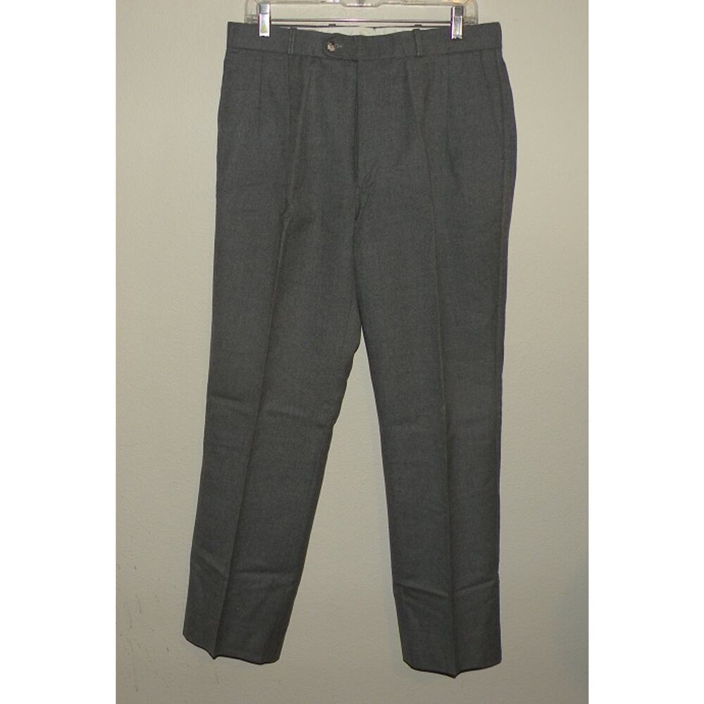 Vintage David Rose Men’s Pleated Dress Pants 34 x 31 Gray 100% Wool